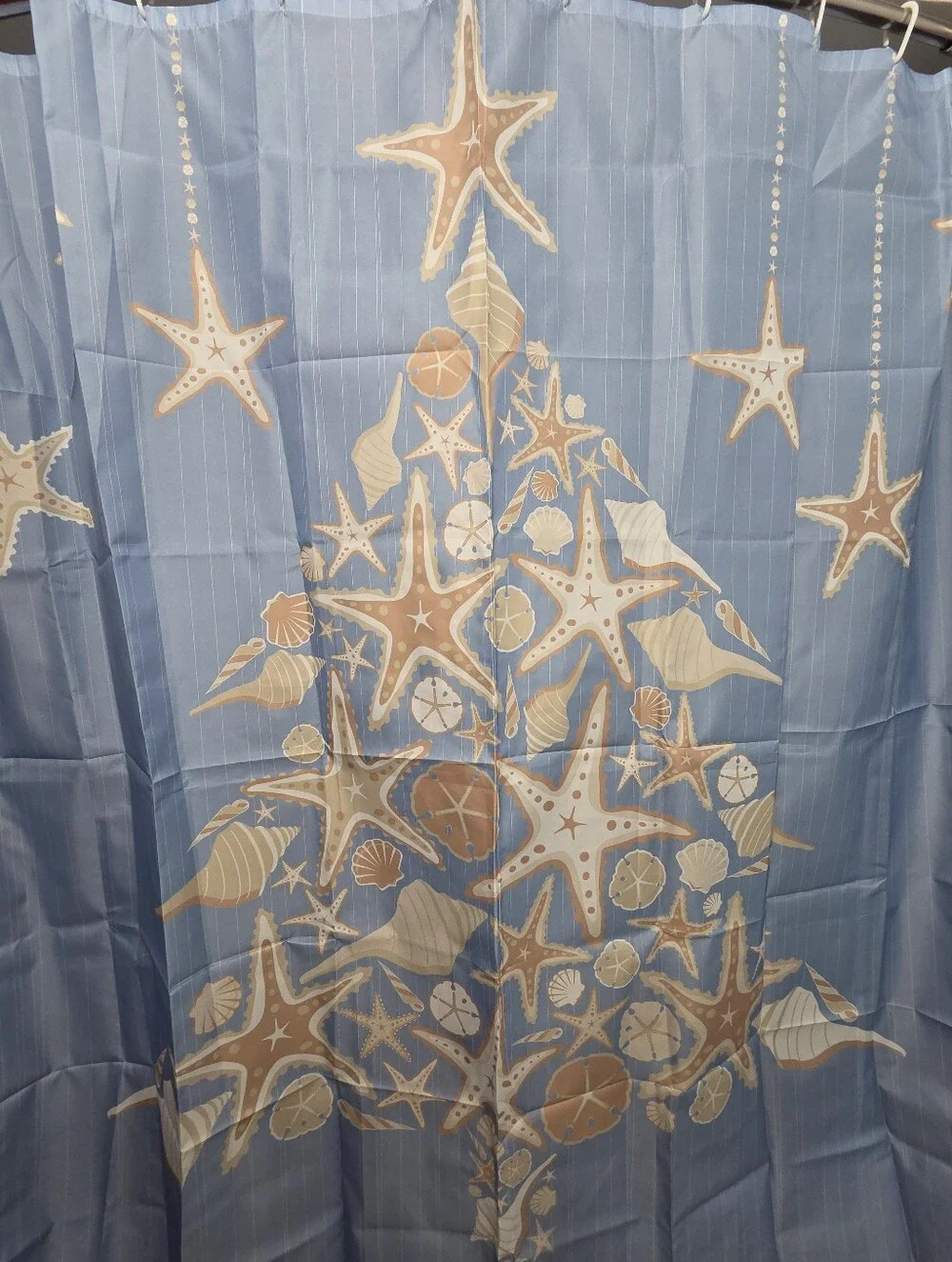 Nwot, Coastal Starfish Tree Shower Curtain - Blue